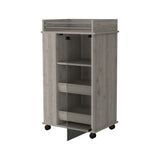 Baltimore Bar Cart with Casters, Glass Door and 2-Side Shelf B200P188866