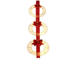 Christmas Wreath Set 3 Festive Wreaths with 450 LEDs, Red Ribbon, IP44 Weatherproof, No Assembly, 08194404