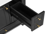 24" Bathroom Vanity with Sink and Drawers, Black Freestanding Vanity Cabinet with Ceramic Top and 74450990