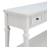 ZNTS TREXM Classic Retro Style Console Table with Three Top Drawers and Open Style Bottom Shelf, Easy WF199599AAK