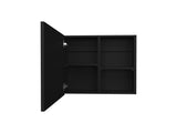 Medicine Cabinet 21.1" H, 1 Door, 4 Shelves, 1 Mirror, Black B097P250885