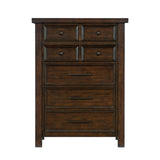 ZNTS Classic Bedroom Brown Finish 1pc Chest of Drawers Mango Veneer Wood Transitional Furniture B01151900