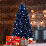 Artificial 8ft Black LED-lit Christmas Tree with 2486PE/PVC Mixed Branch Tips,Hinged Premium & 85621471