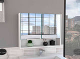 Medicine Cabinet, One Open Shelf, Three Interior Shelves, White B097133186