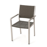Cape Coral Outdoor Wicker Dining Chairs with Aluminum Frames, 2-Pcs Set, Grey 60449.00