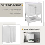 ZNTS 24" Bathroom Vanity Base Only, Soild Wood Frame, Bathroom Storage Cabinet with Doors and Open Shelf, WF287735AAK