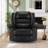 ZNTS Breathable Leather Massage Recliner Chair Manual Living Room Reclining Sofa W1403P156678