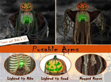 6ft Halloween Animatronic Ghost Pumpkin - Light-Up Design, Sound Touch Activated, Spooky Movements 37474877