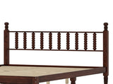 Queen Size Wood Platform Bed with Gourd Shaped Headboard,Retro Style Platform Bed with Wooden Slat 02255081