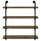 Black and Rustic Oak 40-inch Wall Shelf B062P153483