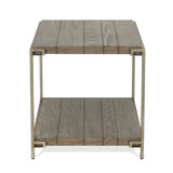 Corbeta Metal Frame Wood Living Room End Table with Shelf, Aged Graphite T2574P164769