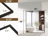 26"x38" Rectangular Bathroom Mirror Wall Mounted Mirror with Metal Frame, Black 81260129