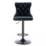 A&A Furniture,Swivel Velvet Barstools Adjusatble Seat Height from 25-33 Inch,17.7 inch base, Modern W114341202