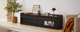Mirod Modern TV Stand with Ample Storage,4 Drawer Design with Tempered Glass ,Built-in Charging N760P255436B