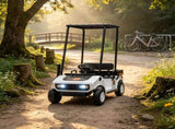 24V Kids Golf Cart 2WD 2-Seater Soft Start Rear Suspension White 46501926