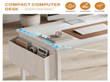 47" Home Office Desk for Small Spaces, Computer Desk with Storage Bag & Hook, Modern Simple Style 31425831