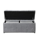 1 Piece Rectangular Storage Ottoman Short velvet with 2 Set Ottomans W2297P311297