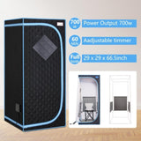 Portable Full Size Black Infrared Sauna tentPersonal Home Spa, with Infrared Panels, Heating Foot W78233990