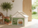 SAGE FSC-Certified Cedar Indoor Cat House with Clear Acrylic Roof Wooden Pet House for Small Cats W3799P382569