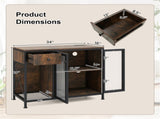 Rustic Brown Coffee Bar Table with Storage Drawer Cabinet RGB LED and Power Outlet 01381229