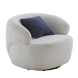 Swivel Barrel Living Room, Single for Small Space Comfy Round Sofa Boucle Accent W876P199947