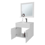 White 2-Door Floating Bathroom Vanity Set with Sink and Mirror B062P355539