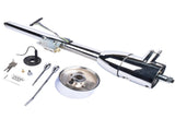32" Floor Shift Tilt Manual Steering Column w/ 9 Hole Wheel Adapter Key Chrome 22274158
