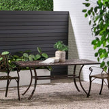 Outdoor Rectangular Cast Aluminum Dining Table, Shiny Copper 64857.00