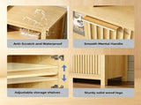 Entertainment Center TV Stand with 4 Open Cubbies & 2 Fluted Hinged Storage 90375918