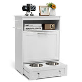 White pet feeding station, pet cabinet 38203390