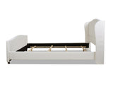 Carmen King Upholstered Wingback Panel Bed Frame, Antique White Polyester B2719P238234