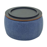 ZNTS Round Storage Ottoman, 2 in 1 Function, Work as End table and Ottoman, Navy W48735176