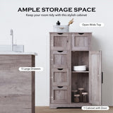 ZNTS Bathroom Storage Cabinet with Storage 5 Drawers and 1 Door, Entryway Cabinet with Adjustable Shelf, W1673P176236