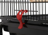 41" Four Feeders Double-Door Metal Birdcage with Slide-Out Tray, Black 52154388