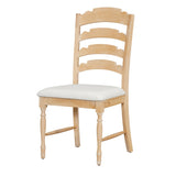 TOPMAX Vintage Traditional 4-Piece Upholstered Dining Chairs, Serrated Dining Backs, Natural N717P170412A