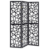 Black 3-Panel Folding Screen B062P153649
