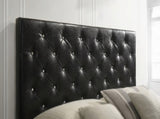 Modern PU Leather Upholstered Platform Bed Frame with Tall Padded Headboard, Tufted Panel Headboard, B2771P498507