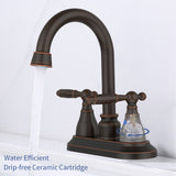 Bathroom Faucet Oil Rubbed Bronze 360 Degree High Arc Swivel Spout 4 Inches Centerset Vanity Faucet 42940453