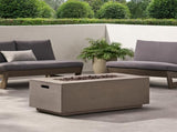40" Outdoor 40,000 BTU Rectangular MgO Concrete Propane Fire Pit, Dark Grey 63492.00LGRY-40K