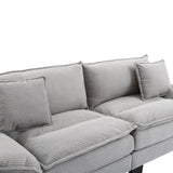 Corduroy Sofa Sleeper Couch Loveseat Sofa with Pillows Comfy Upholstered Deep Seat Sofa for W676P227345