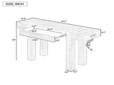 TREXM Rustic Minimalist Console Table with Hidden Drawer, Side Power Outlet,Wood Entryway Table for N715P361518P