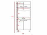Santa Maria 1-Drawer 1-Shelf Area Pantry with Adjustable Metal Legs Black Wengue B06280023