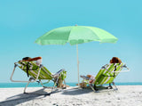 63*70*99cm Heightened Oxford Cloth Silver White Aluminum Tube Bearing 100kg Beach Chair Green 51900135