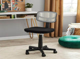 Armless Height-Adjustable Low-Back Task Chair with Plush Padded Seat, White Mesh 16124070