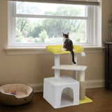 27.5in Cat Tree, Multi-level Cat Tower with Cat Scratching Post and Pad, Cozy Cat Condo, Padded Top 37744591