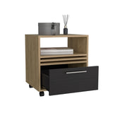 Vance 20" High One Drawer Nightstand, Casters, Mobile, One Shelf, Bedroom Natural Oak B200P253742
