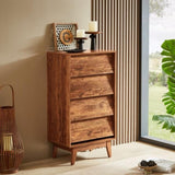 4 Drawer Double Dresser Features Vintage-style and Bevel Design W578132027