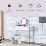 White environmental protection MDF minimalist dresser, desk, desktop computer desk, with double W1151P183696