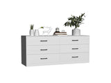 White chest of particle board with triamcinol coating 134*40*67cm double row 3 layers 6 28763926