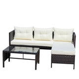 ZNTS Outdoor patio Furniture sets 3 piece Conversation set wicker Ratten Sectional Sofa With Seat W209P162639